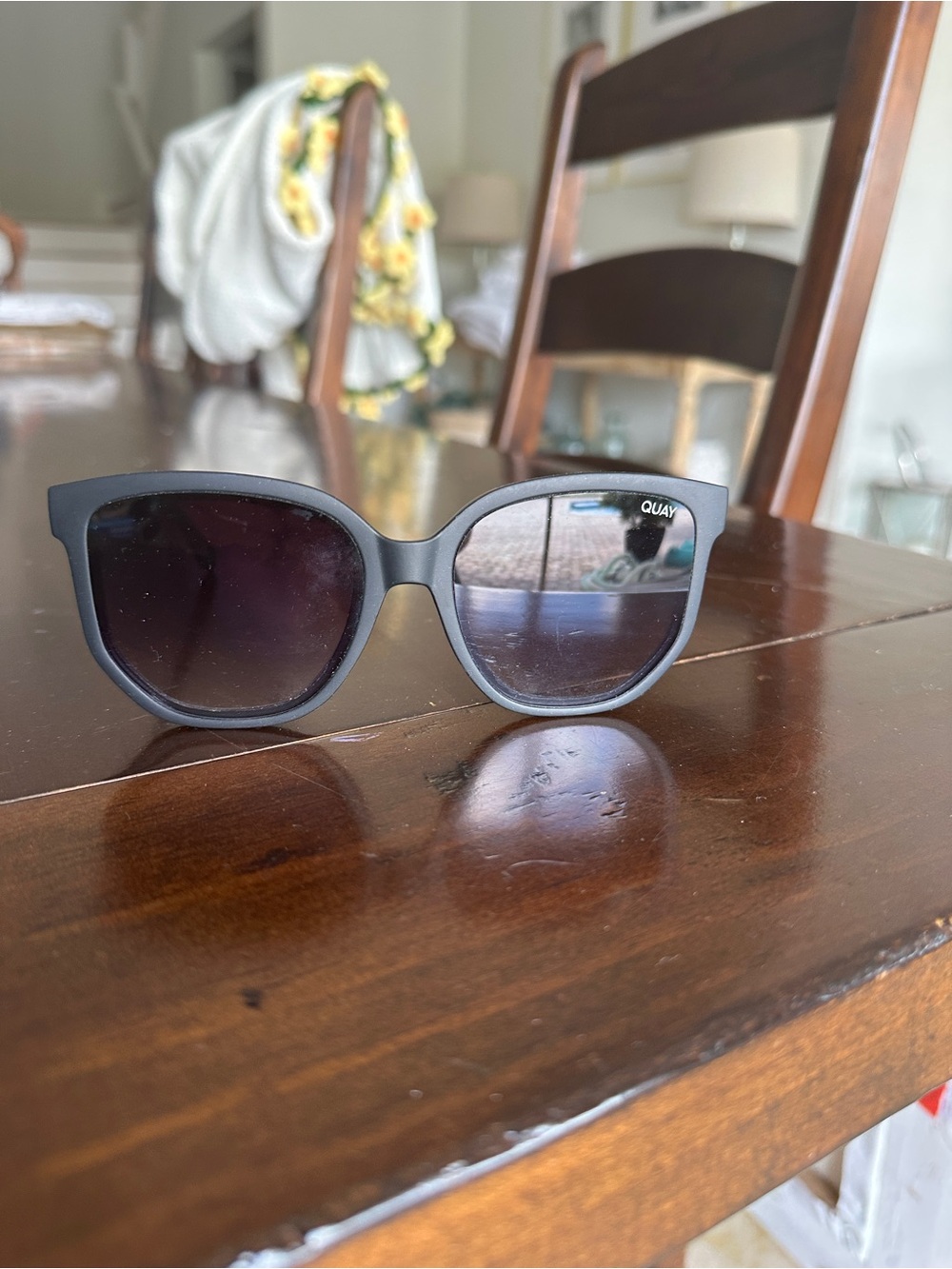 Quay Australia Matte Black Cat-Eye Sunglasses